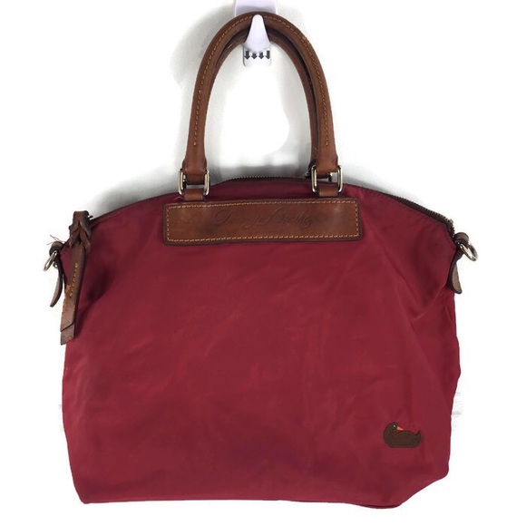 Dooney & Bourke Handbags - Dooney & Bourke Deep Red canvas & Leather handbag